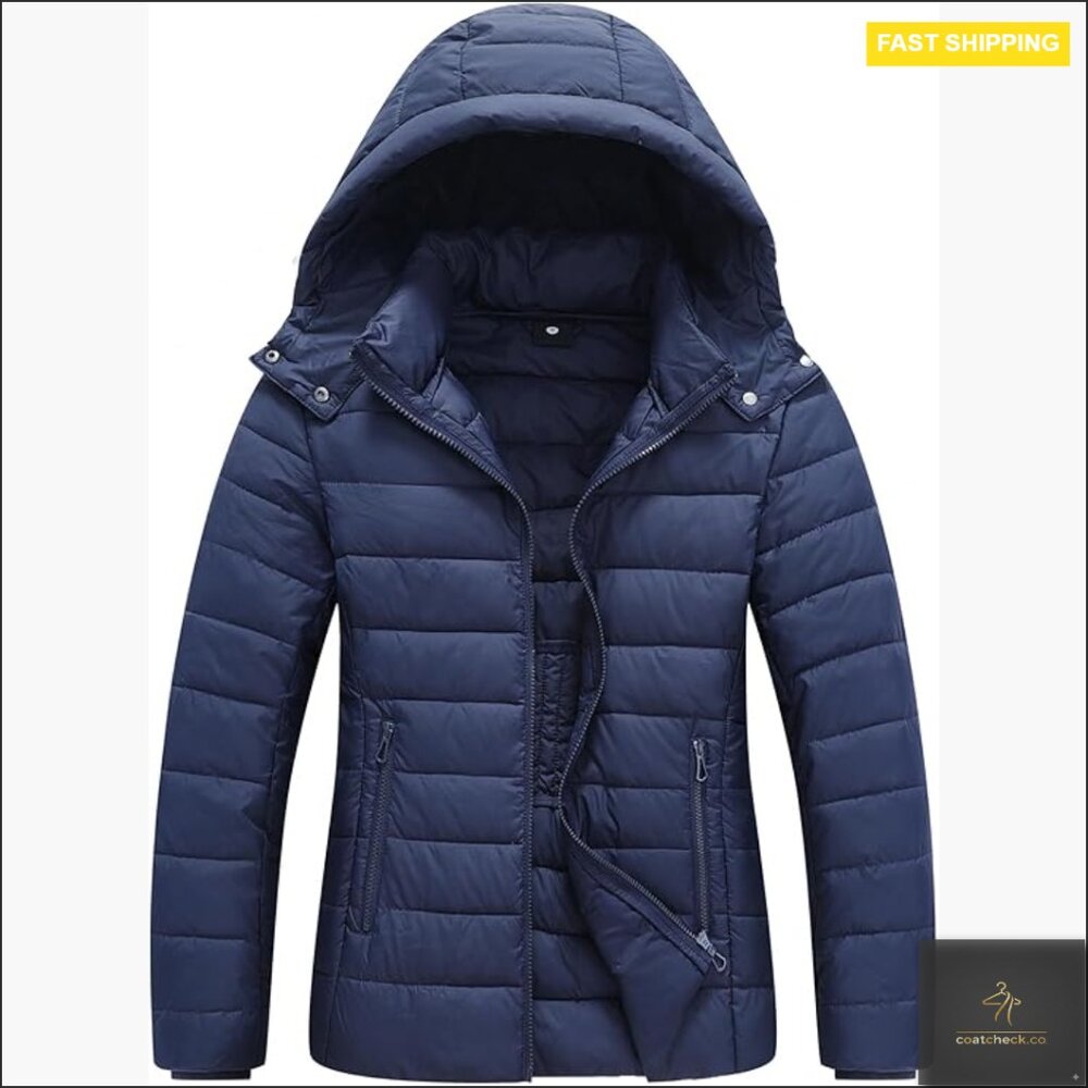 Lightweight Waterproof Puffer Jacket Quilted Down Coat Winter Outerwear